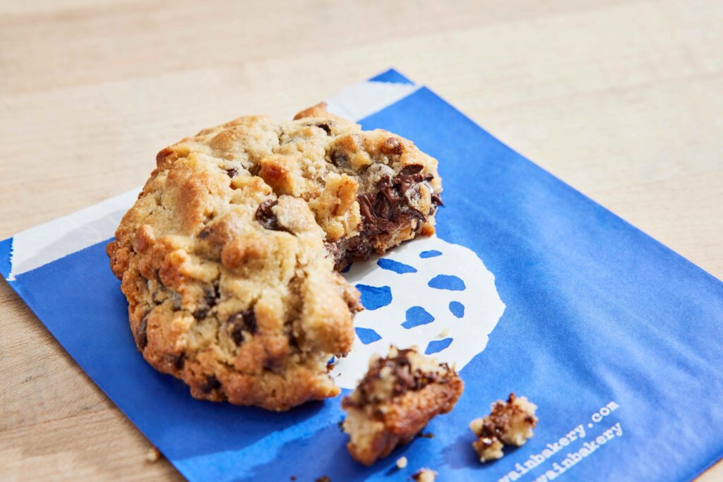 Levain cookie in v sack